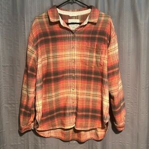 American Eagle Plaid Button Up Top